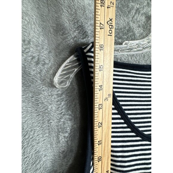 Ralph Lauren Shirt Polo JEANS Company Woman’s Crop Top Blue/White Stripped Large - Picture 10 of 11